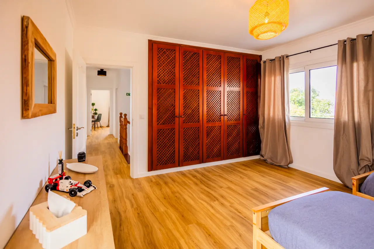 Shared bedroom looking towards the hallway, Villa Crossdeira